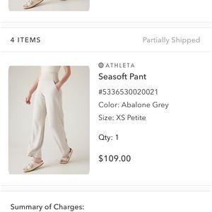 Seasoft pants by Athleta. worn once. Very soft material. Pockets + 1 zip pocket